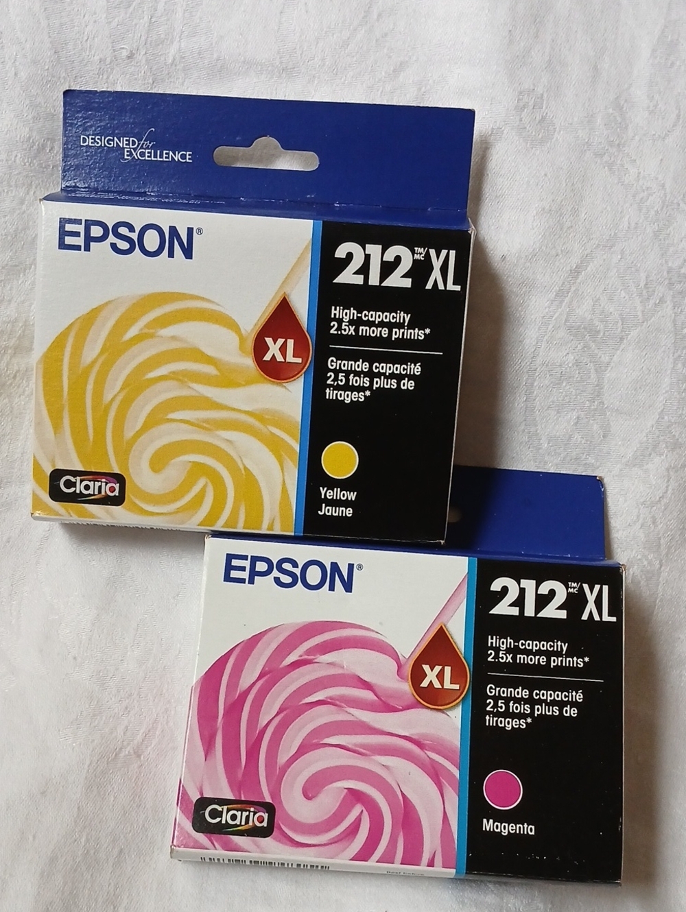 Epson 212XL Toner Yellow and Magenta Expires 1/28 and 6/28